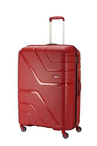 Image of American Tourister Polypropylene 8 Wheels Trolley Bag for Travel | Upland Spinner 79 Cms Hardsided Large Check-in Luggage Bag | Suitcase for Travel | Trolley Bag for Travelling, Formula Red