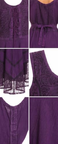 Image of Sakkas Magdilena Stonewashed Corset Front Embroidered Dress