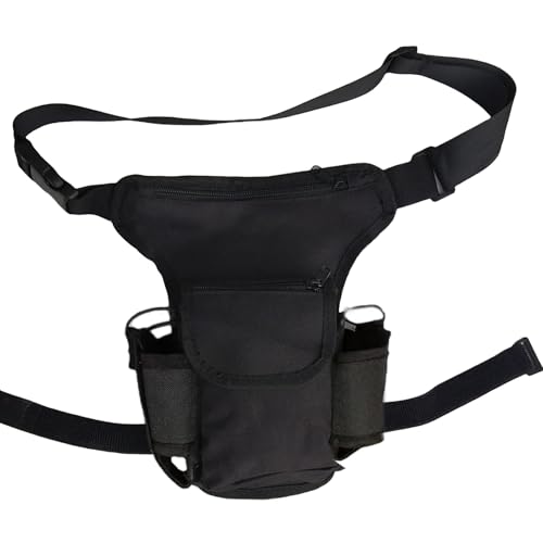 TingHaoO Bolsas ajustables para muslos de senderismo bidireccionales, bolsa de radio táctica, bolsa de pierna de tela Oxford para exteriores, bolsas duraderas