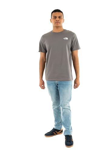 The North Face NF0A87NPARX M S/S Box NSE Tee T-Shirt Homme Smoked Pearl/Hero Blue Taille S