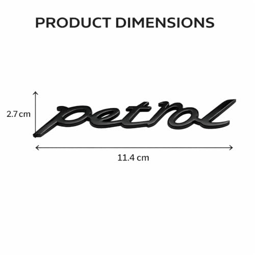 Image of JVCV 3D Metal Petrol Sticker for Car Fuel Tank Chrome Logo Decal Emblem Badge for All Cars and Bikes (Petrol, Black)