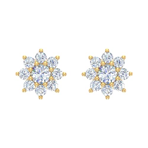 1/3 Carat Diamond Cluster Stud Earrings in 14K Gold3