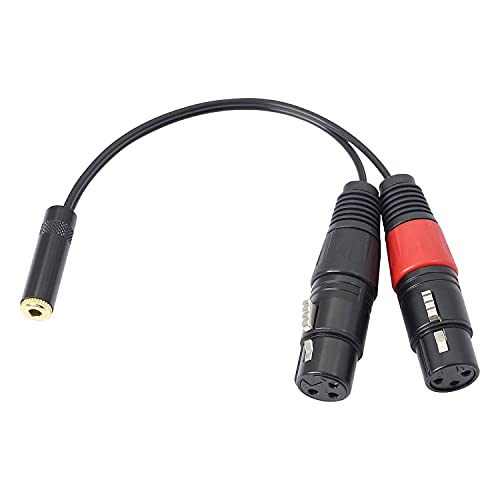 Meiriyfa Dual Xlr To 1/8 Female Adapter,Balanced Mini-Jack(3.5Mm) Female To Microphone Cable, 3.5Mm Stereo Trs To Dual Xlr Female Transforming Cord Converter(1 Feet /30Cm) (Dual Xlr Female) #TOP5