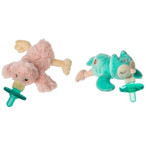 Image of Mary Meyer WubbaNub Infant Pacifier, Blush Putty Duck and Fairyland Forest Owl, 6-Inches