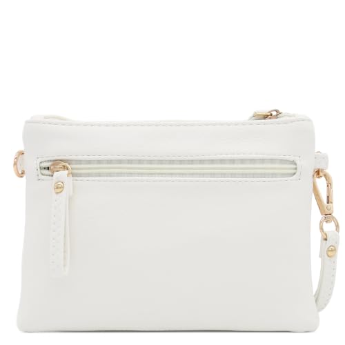 Image of FashionPuzzle Multi Zipper Pocket Small Wristlet Crossbody Bag