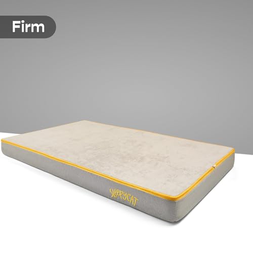 Image of SleepyCat Baby Mattress for Crib & Toddler Bed | High Density Foam with Medium Firm Support | Waterproof Washable Cover | Hypoallergenic & Breathable | 48x24x4 Inch