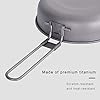 Boundless Voyage Titanium Frying Pan with Folding Handle Ultra-light for Camping Picnic Skillet Griddle Tableware Cookware A-Ti2061C