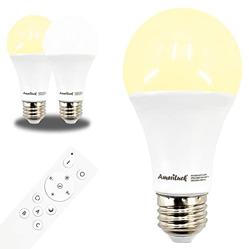 AmeriLuck RF Remote Control LED Light Bulb Kit, Adjustable Color Temp. Dimmable