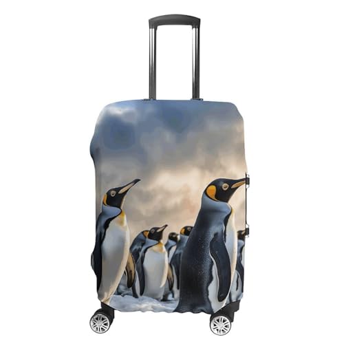 Sea Penguin Elastic Luggage Cover Suitcase Protector for 19-32 Inch Suitcases | Universal Stretchable Travel Bag Cover | Anti-Scratch, Washable with Zipper Closure S