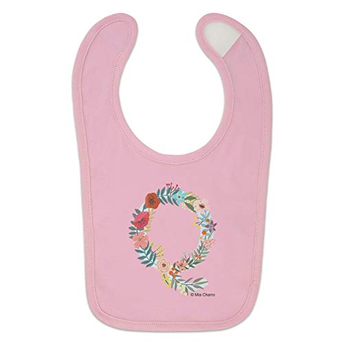 Letter Q Floral Monogram Initial Baby Bib2
