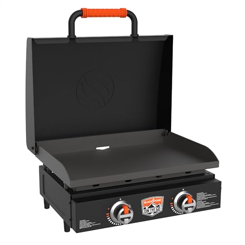 Blackstone OTG 22' Tabletop Griddle Plate with Built-In Hood, Black - Portable Grill for Camping, Tailgates, and On-the-Go Cooking
