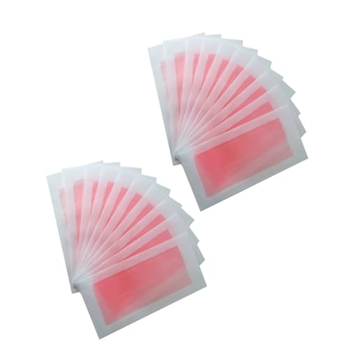 Abaodam 20 Tiras de Cera Depilatorias Desechables para Depilación Segura y Delicada en Axilas y Barbilla Adhesivo Rosa y Toallitas Incluidas