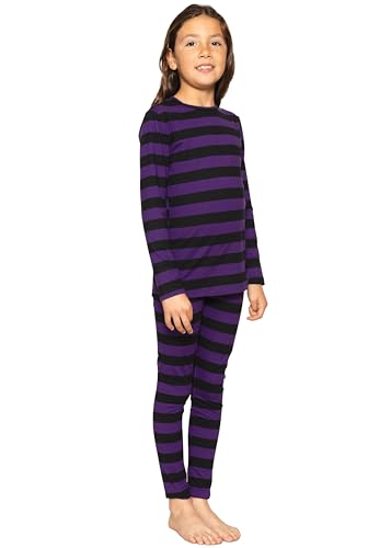 Image of STRETCH IS COMFORT Girls 2 Piece Hoodie Short Sleeve Long Sleeve Crew Neck Top and Leggings Set Kids Thermals Underwear Set