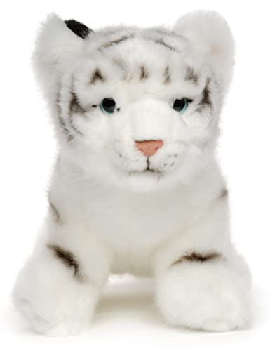 Uni-Toys - Bebé de tigre blanco sentado - 24 cm (longitud) - Animal salvaje de peluche - peluche de peluche, color blanco
