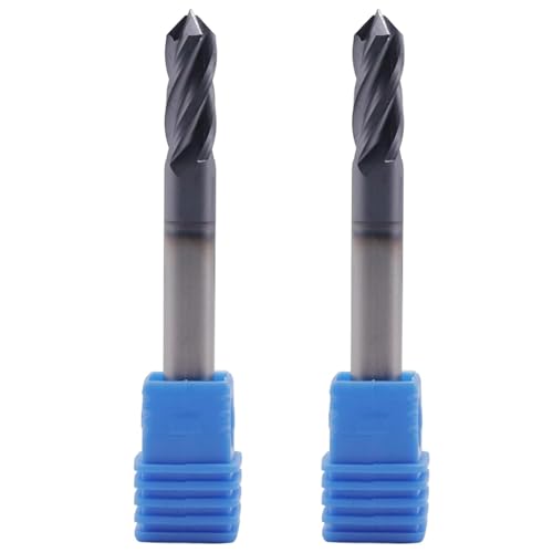 Image of BestParts 2Pcs 1 /4 inch 4-Flute 90 Degree Solid Carbide Drill Mill - AlTiN Coated, 90 Included Angle, 4 Flute, 1 /4 inch Cutting Diameter, 1 /4 inch Shank Diameter, 3 /4 inch Length of Cut, 2-1 /2 inch Overall Length