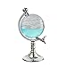 GlobWine Dozownik do napojów, stojak szklany dozownik do napojów z kranem, dozownik piwa z globusem barowym, przezroczysta karafka do piwa whisky karafka likier dozownik wina z projektem kranu do restauracji baru na imprezę globus z kranem