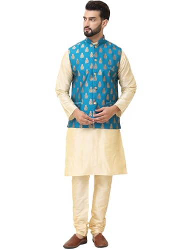 Pyjama Kurta Sojanya ensemble traditionnel avec veste Nehru pour marié
