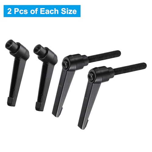 Image of uxcell 4pcs Clamping Lever Adjustable Handle Set Metric M8 x 50mm Male & M8 Female Thread Level Handles Hand Stud Knobs Quick Release Black for Lathe Machinery