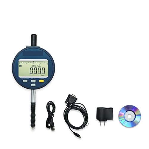 Digital Dial Indicator Gauge 0-0.5" / 12.7mm Range - High Accuracy 0.0005" / 0.001mm, Metric/Imperial, With Mounting Hardware