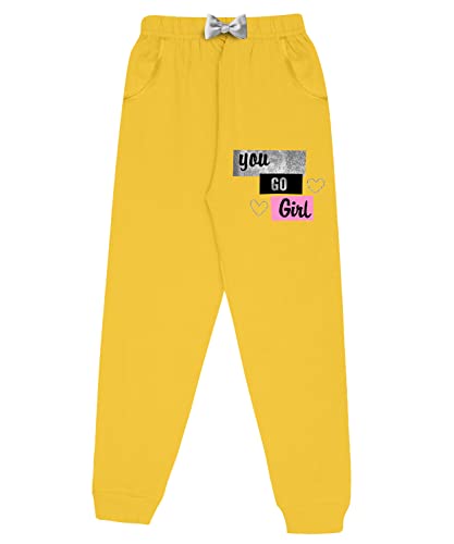Image of KYDA KIDS Girls 100% Cotton Printed Track Pants with Pocket - Multicolor (Pack of 2)
