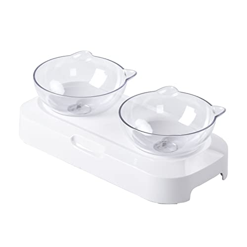hejhncii for Food Bowl Set Raised Small Dog Bowls for Food and Water 15° Tilted Elevated Double Dishes with Stand for Puppy