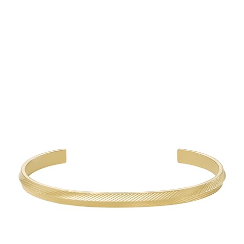 Image of Fossil Men's Plated Stainless Steel Engravable Personalized Gift ID, Chain or Cuff Bracelet for Men
