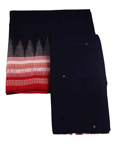 Image of Authentic Sambalpuri Handloom Cotton Unstitched Dhoti with Utari for Men | Traditional Odisha Weave Ikat Dhoti for Festive & Religious Wear