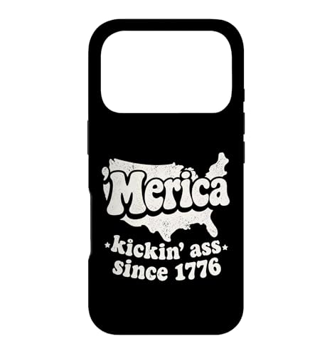 Funny USA Merica Kickin Ass Since 1776 7��4�� �n�}�A�[�g �X�}�z�P�[�X iPhone 17 Pro �p