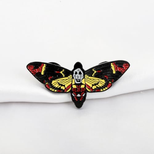Image of PLITI Silence Lambs Movie Inspired Gift Hannibal Lecter Fan Gift Death Head Moth Brooch For Horror Movie Lover