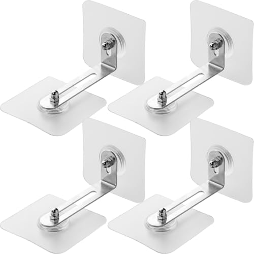 GALPADA 4 Anclajes Adhesivos para Muebles a Prueba de Niños, Resistentes al Desgaste, de Acero Inoxidable y Acrílico, Ajustables para Proteger Paredes y Muebles