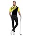JACKETOWN Mens Polo Shirts Short Sleeve Print Dry Fit Performance Moisture Wicking Casual Collared Golf Shirts Black and Yellow