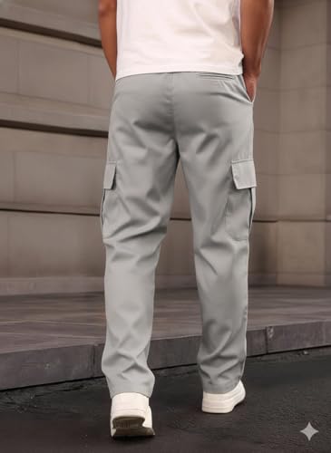 Image of JVX Men Cargo ||Cotton Cargo Pants || Casual Trousers | Comfortable Lower for Men | Breathable Pants with Multi Pockets & Drawstring Elastic Waistband (CARGO-05)