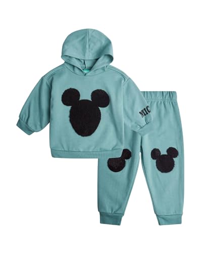 Disney Baby Boys Pants Set - 2 Piece Soft Fleece Mickey Mouse Outfit Pullover Boys Hoodies and Infant Baby Pants (12M-24M)