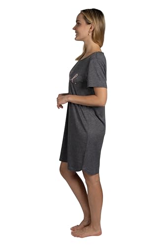 Rae Dunn Women's 2-Pack Short Sleeve Shirttail Graphic Text Nightshirts Soft Fabric Comes with Two Nightgowns2