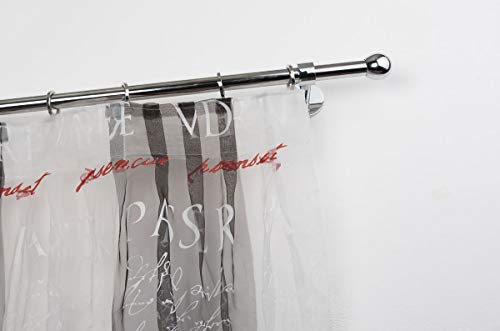 InCasa Curtain Pole: Ø 20 mm, Length 280 cm, Polished Steel, Stainless Steel