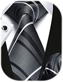 HISDERN Mens Ties Set Stripe Plaid Ties for Men and Pocket Square...