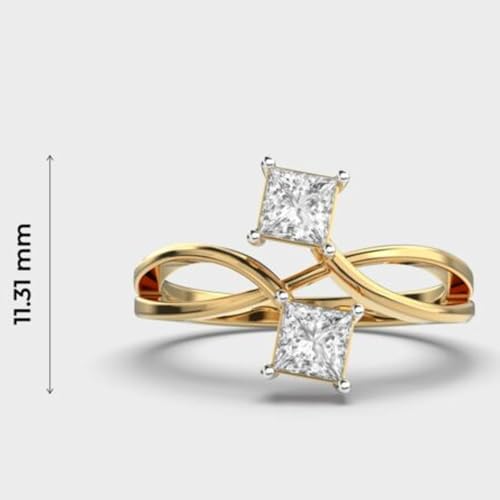 Bague moissanite princesse argent 925 pour soirées chic - 4