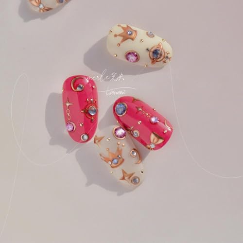 Image of Crown Nail Art Stickers Gold Nail Sticker for Nails Art Bow Nails Decals with Shiny Design 5D Self-Adhesive Nail Stickers Luxury Decals for Women Girls Kid Manicure Decoration