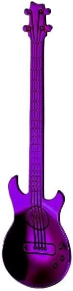 Silverware Flatware Set, 1/4/6/8 Pieces Creative 304 Stainless Steel Coffee Spoons Stainless Steel Guitar Spoon Coffee Stirring Spoon Gift Spoon (Color : Purple, Size : 8Pcs)