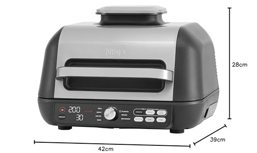 Ninja Foodi Max Pro Griglia, Piastra E Friggitrice Ad Aria Con Sonda Digitale, 3.8L, 7 Funzioni, Cottura Arrosto, Al Forno, Parti Lavabili In Lavastoviglie, Argento/Nero, AG651EU - 11
