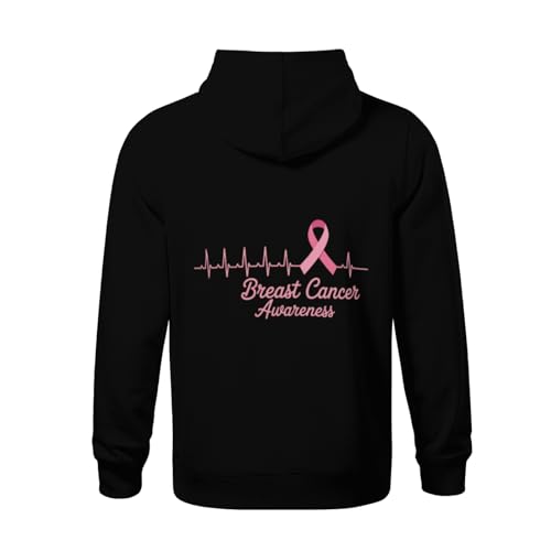 Kids Pink Ribbon Breast Cancer Awareness Breast Cancer Gifts Boys Girls Lightweight Kangaroo Pocket Fleece Hoodies3