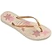 Havaianas Women's Slim Organic Flip Flops - Spring and Summer Pool Sandals for Women - BEIGE/GOLDEN, 9/10W