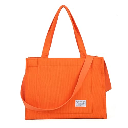 Image of Valleycomfy Corduroy Tote Bag for Women Travel Crossbody Bag | Purse Women Shoulder Bags Work Handbags Everyday Hobo Bag