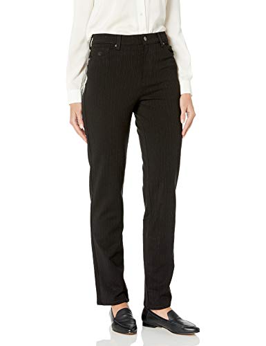 Gloria Vanderbilt Women's Amanda Ponte Knit Pant, Black - Variegated Stripe, 6