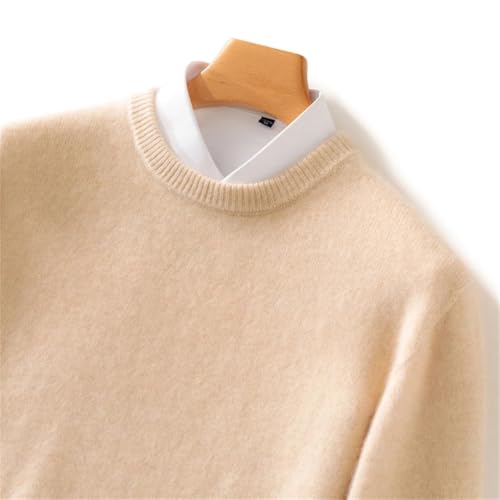 ERFMFKL Men Thickened Sweater 100 Percent Merino Wool Sweater Crew Neck Warm Pullover Long Sleeve Jumper3