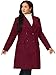 Agnes Orinda Women's Plus Size Long Winter Coats Notch Lapel Double Breasted Pea Trench Coats 2X Burgundy