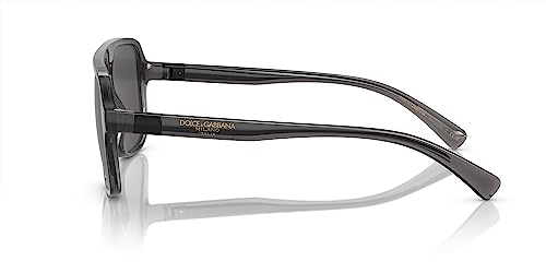 Dolce & Gabbana Men's Round Fashion Sunglasses, Transparent Grey/Black/Dark Grey, One Size2