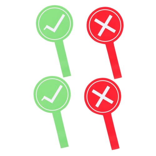Uonlytech 4 piezas Paletas de Votación para Aula Tablero de Mano con Signos de Respuesta para Interacción Profesor-alumno Accesorios Duraderos y Seguros para Evaluación Clase