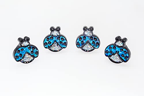 Image of Creathome Blue Ladybug Pattern M6 Machine Screw, 4 Pack with Screws and Washers