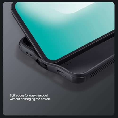 Image of Nilkin Classic Series for Samsung S25 FE Case with Camera Cover, [Camera Lens Protector] [Scratch-Resistant] [360 Full Protection] Shockproof Slim Phone Case (Black, S25-FE)